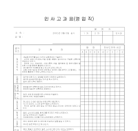 인사고과표 (영업직)